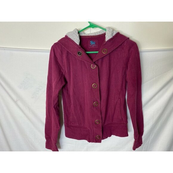 SO WOmens JUNIORS HOODIE SWEATSHIRT BURGANDY COLOR SIZE MEDIUM Y2K M - Picture 1 of 2